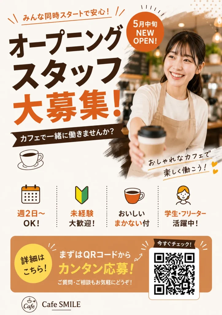 アルバイト募集チラシデザインその２
