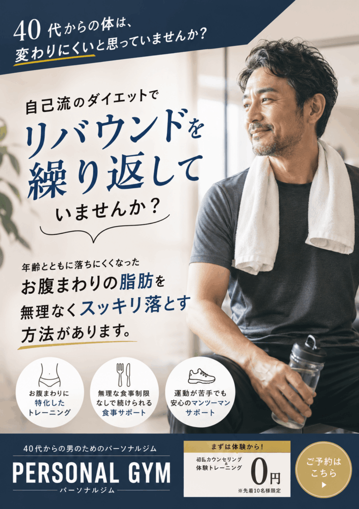 パーソナルジム チラシ 男性